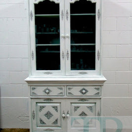 Not For Sale - Commissioned Display Cabinet in Pure White with Duck Egg Wash