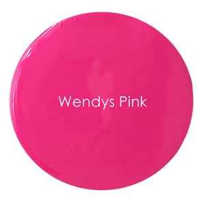 Wendy’s Pink chalk paint swatch – bold 80’s hot pink