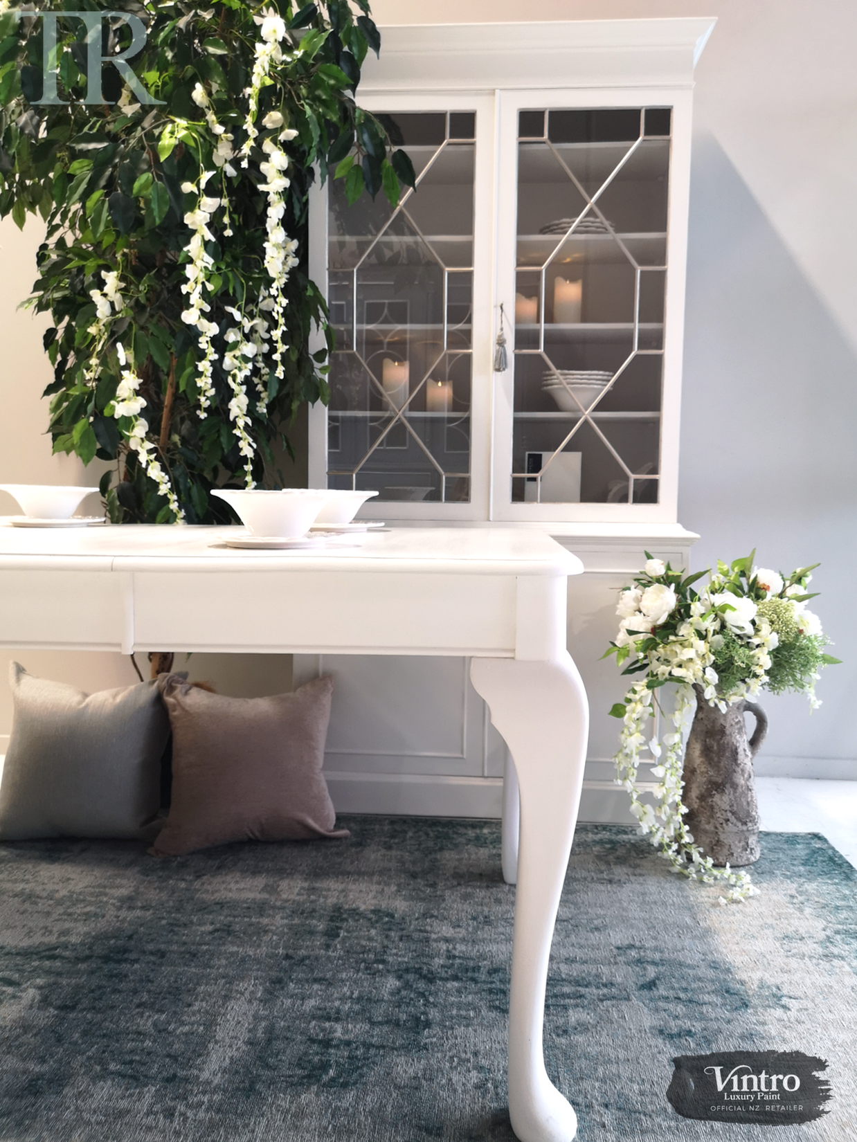Not For Sale - Commissioned Crisp White cabinet in Vintro Crystal No Seal