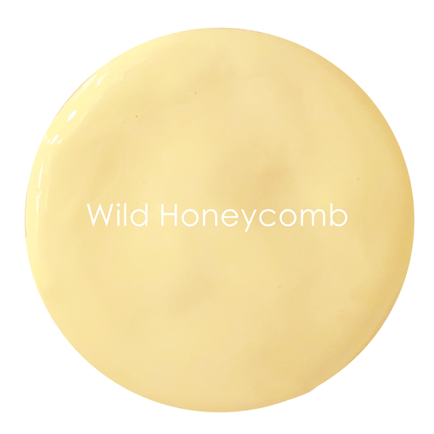 Wild Honeycomb wall paint swatch – warm deep cream yellow