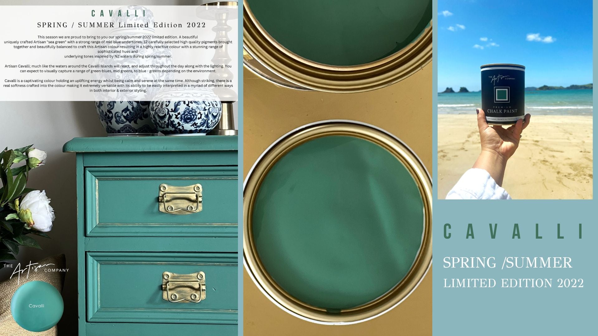 Cavalli chalk paint styled with wood and natural textures for coastal look