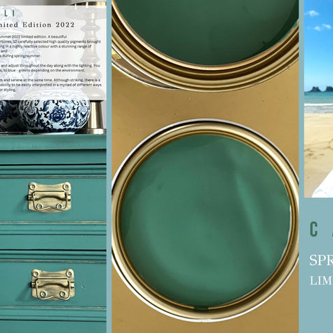 Cavalli chalk paint styled with wood and natural textures for coastal look
