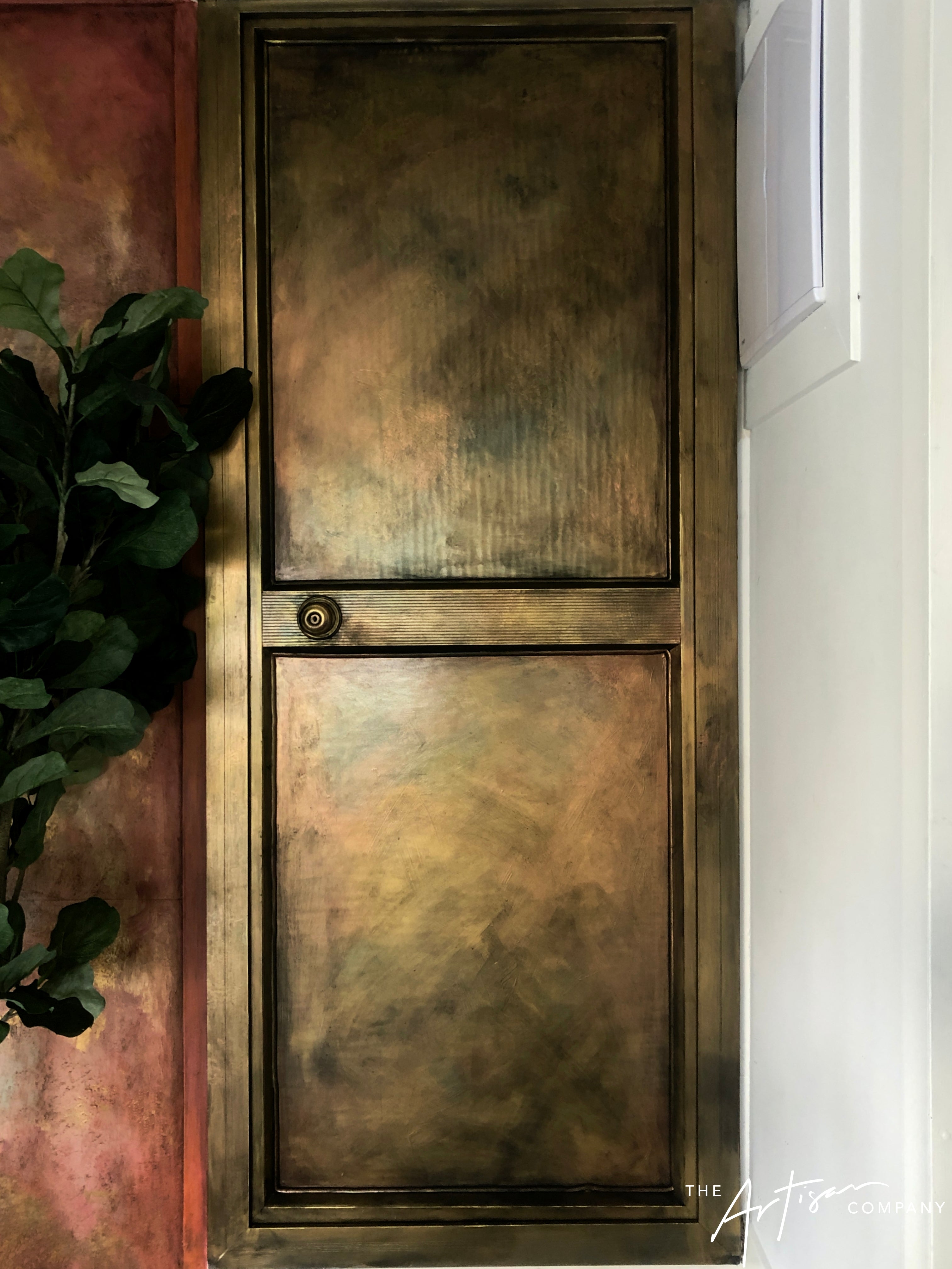Not For Sale - Rustic Metallic finish done over glass doors