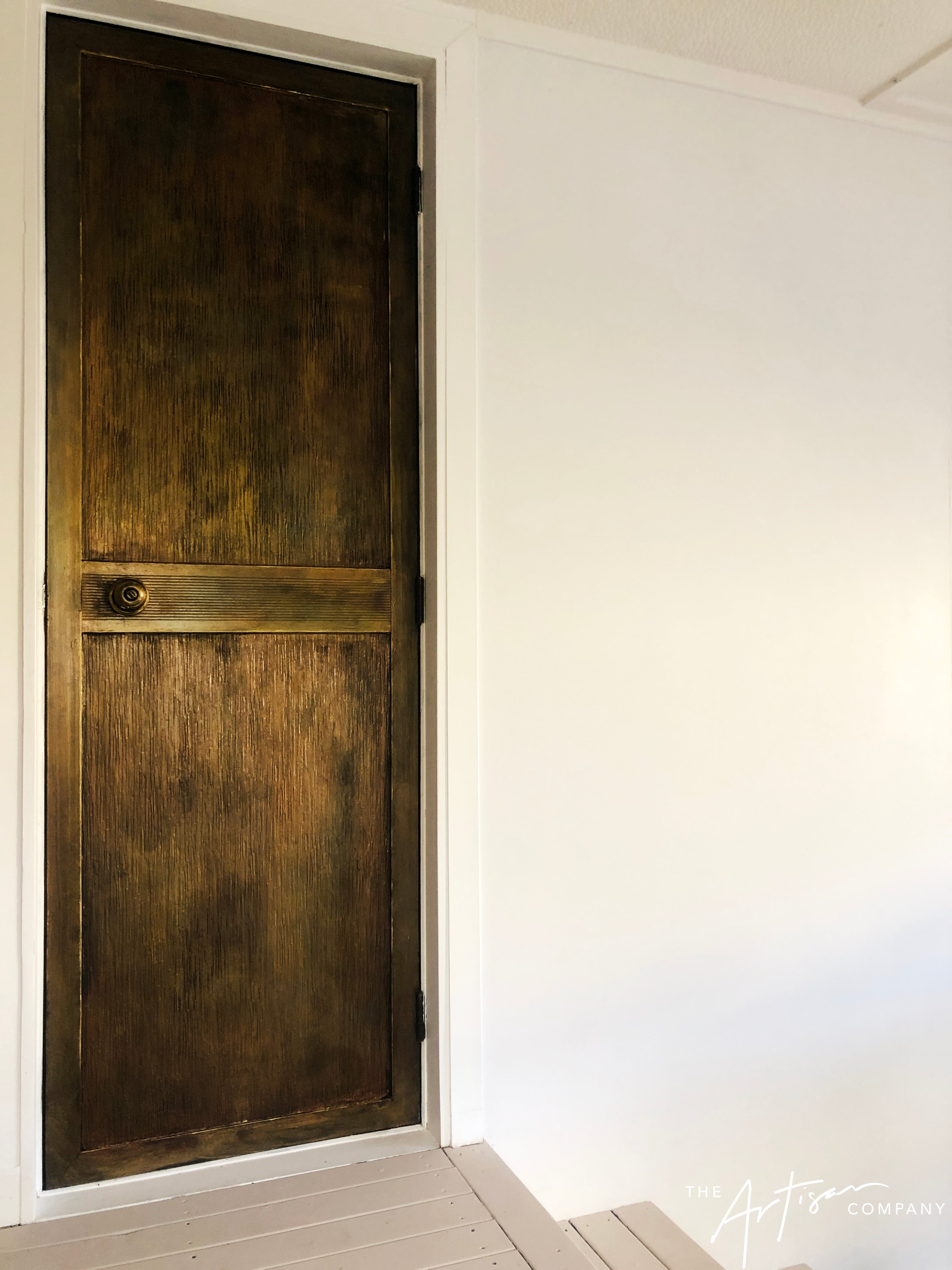 Not For Sale - Rustic Metallic finish done over glass doors
