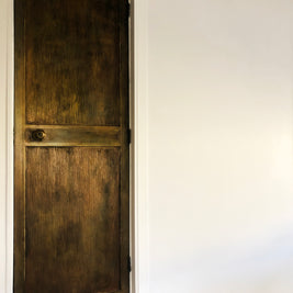 Not For Sale - Rustic Metallic finish done over glass doors