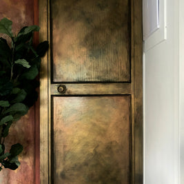 Not For Sale - Rustic Metallic finish done over glass doors