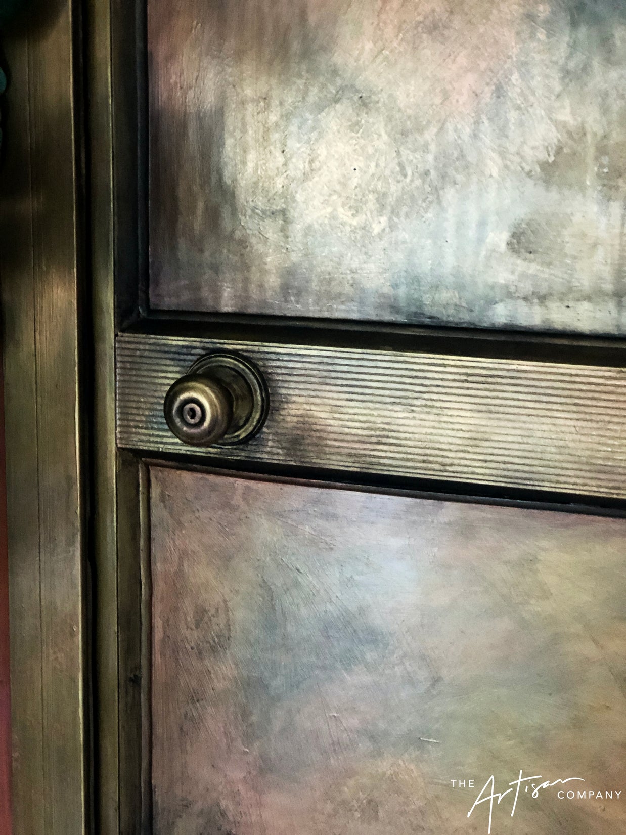 Not For Sale - Rustic Metallic finish done over glass doors