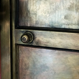Not For Sale - Rustic Metallic finish done over glass doors