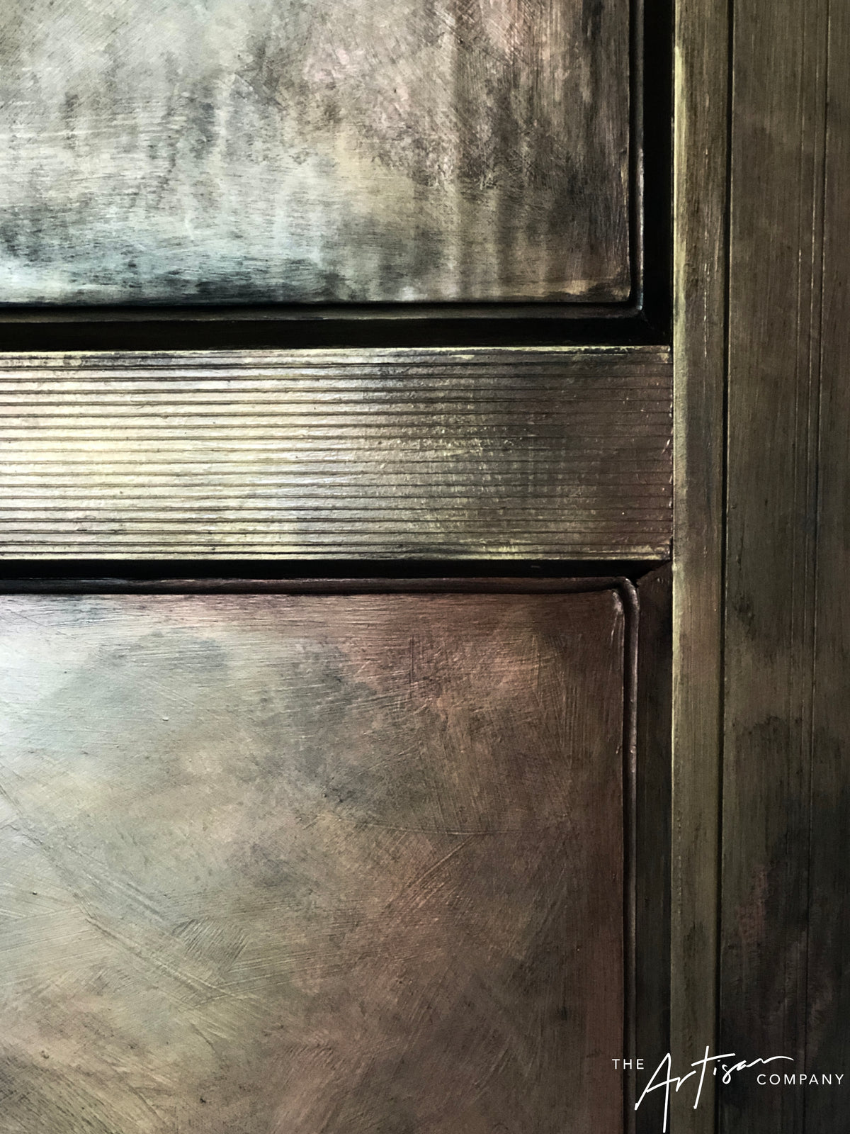 Not For Sale - Rustic Metallic finish done over glass doors