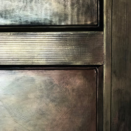 Not For Sale - Rustic Metallic finish done over glass doors
