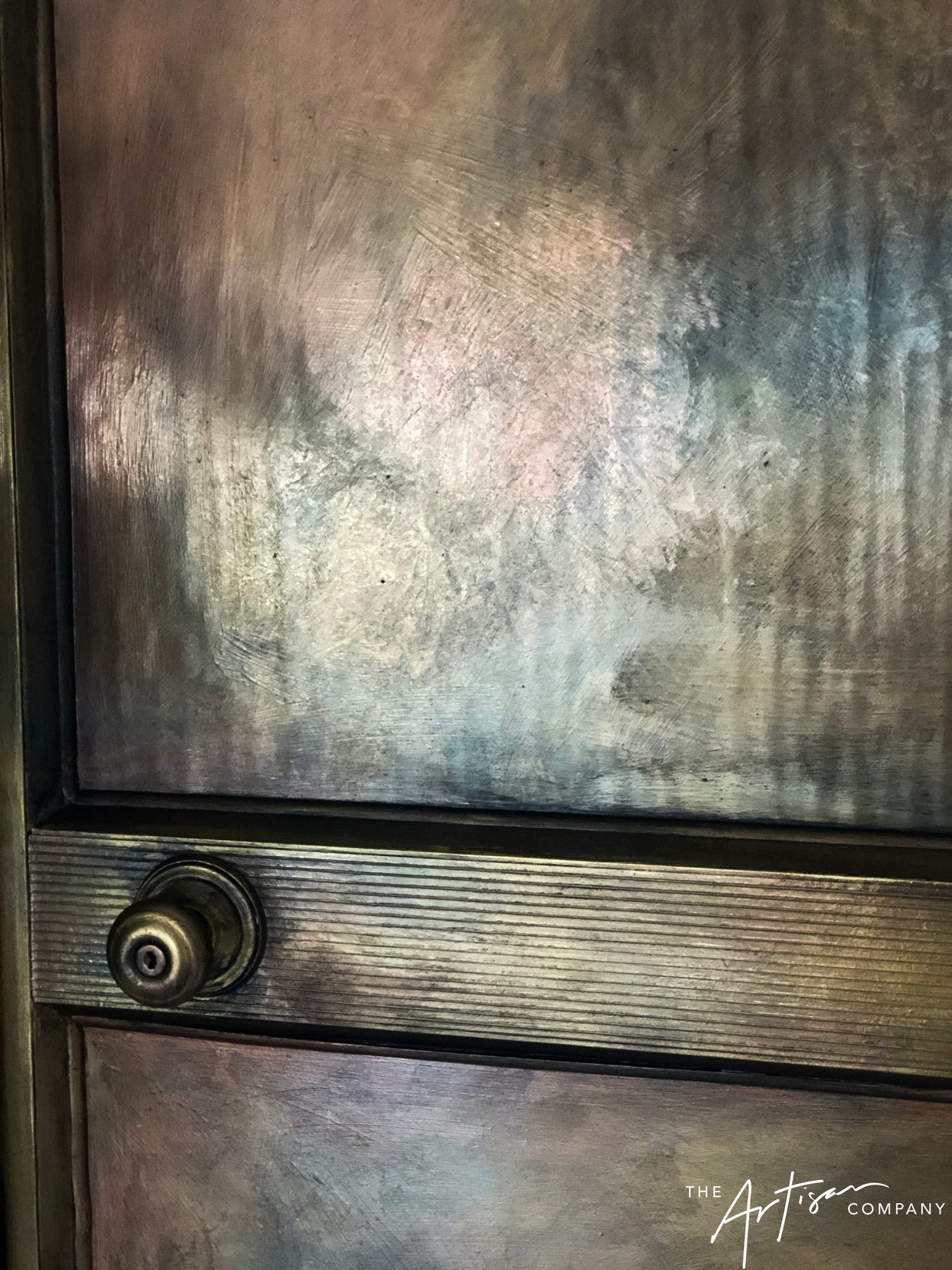 Not For Sale - Rustic Metallic finish done over glass doors