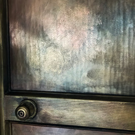 Not For Sale - Rustic Metallic finish done over glass doors