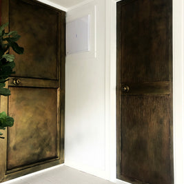 Not For Sale - Rustic Metallic finish done over glass doors