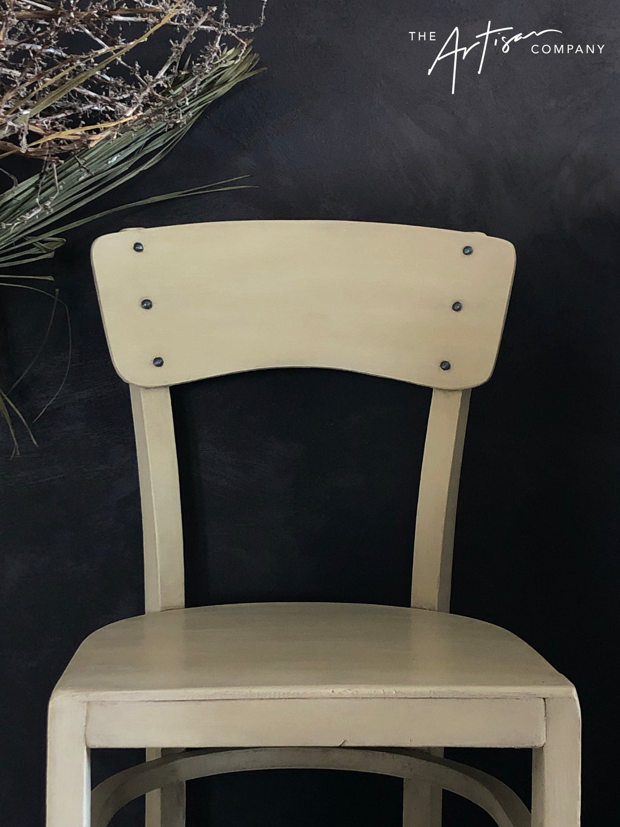 Not For Sale - Commission Chair in Artisan Burmese & coloured waxes; Black Truffle Stone Effects on the wall