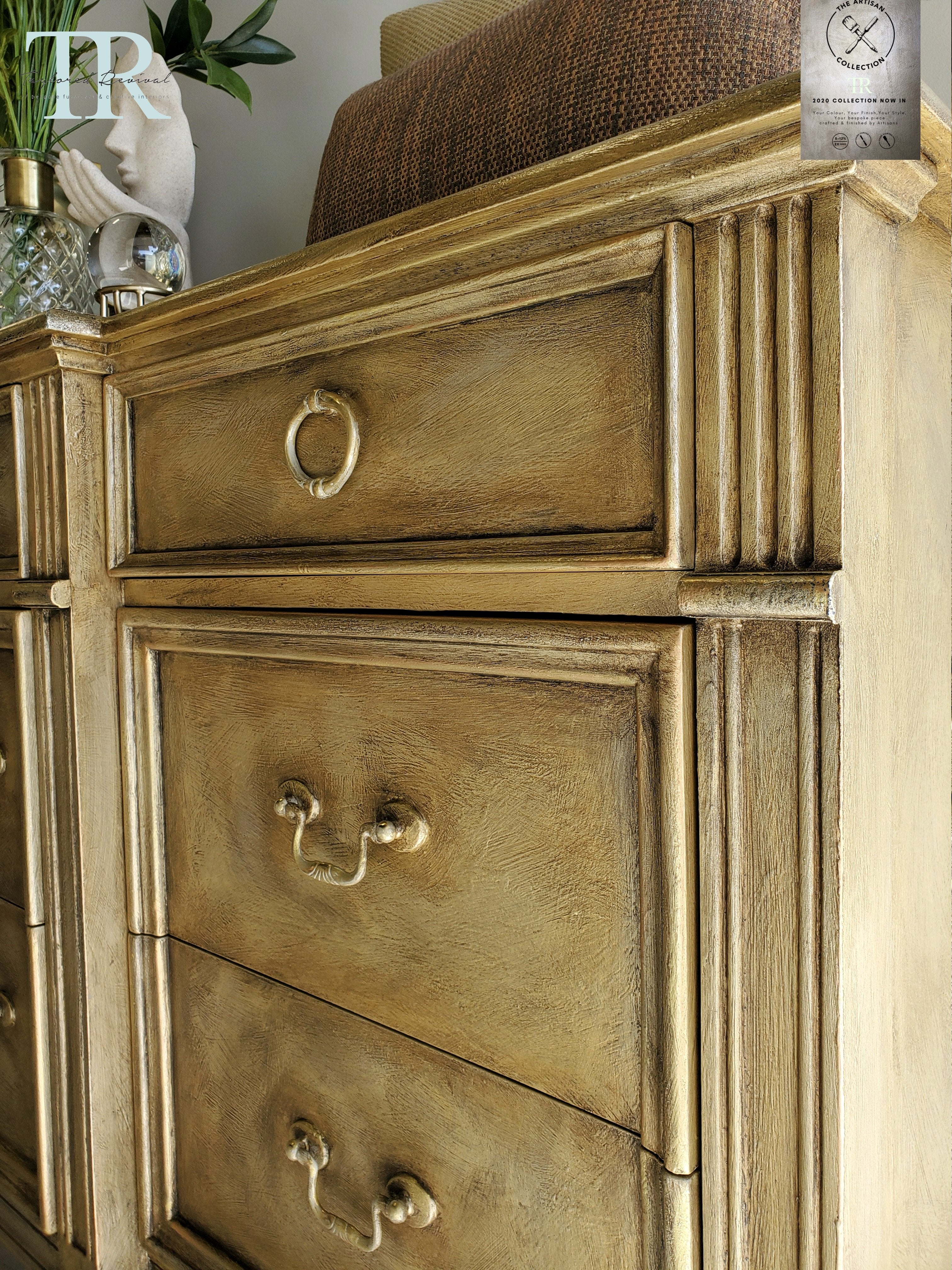 Not For Sale - Commissioned Metallic Gold Sideboard
