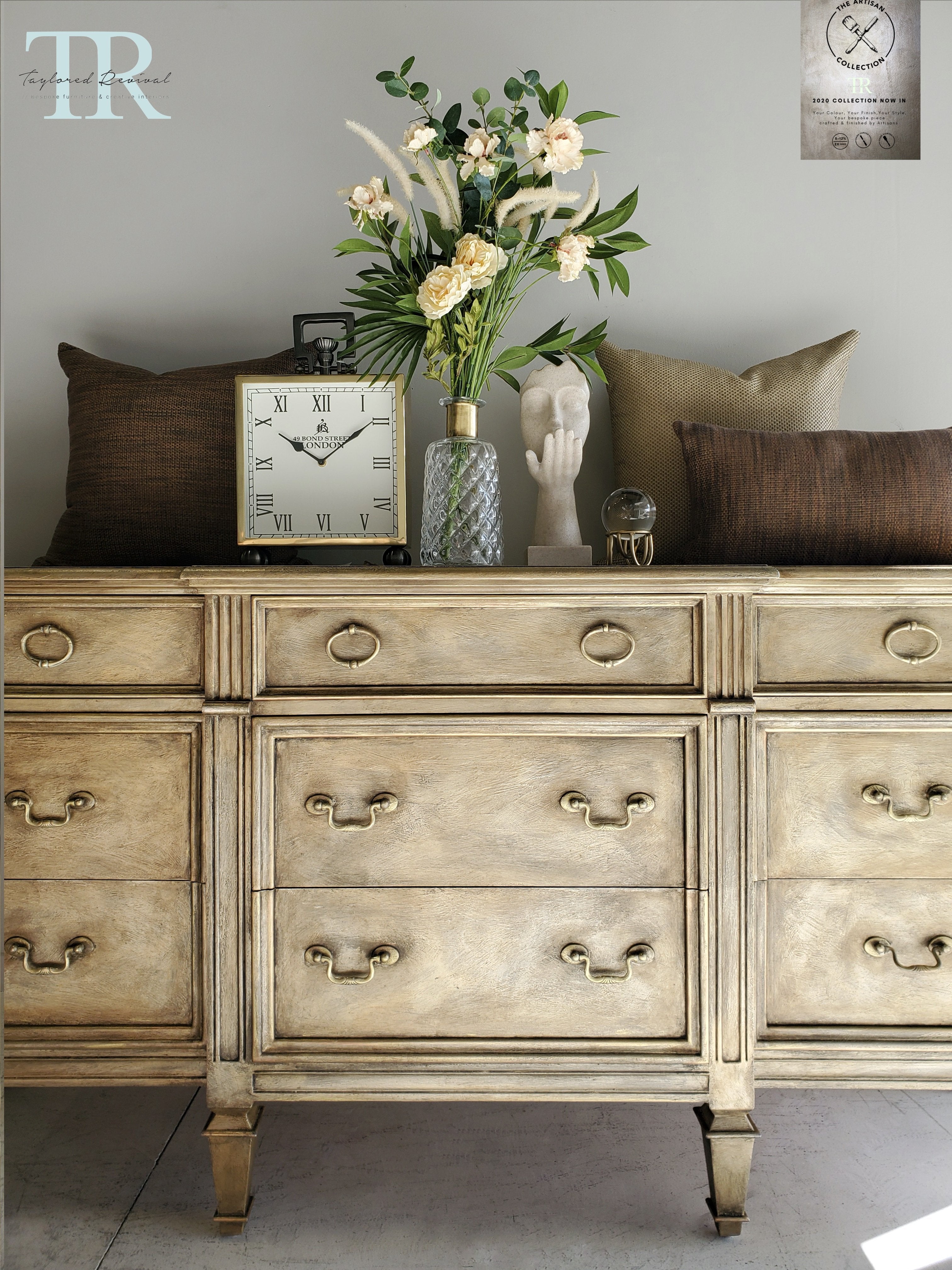 Not For Sale - Commissioned Metallic Gold Sideboard
