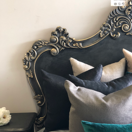 Not For Sale - Commissioned Rococo bed in Cloudburst & Victorian Black Wax