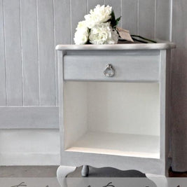 Not For Sale - Bedside & Headboard - Paris grey with a White wash