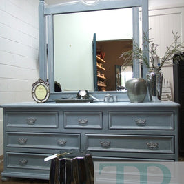 Not For Sale - Commissioned Bedroom suite in French Linen Louis Blue blend