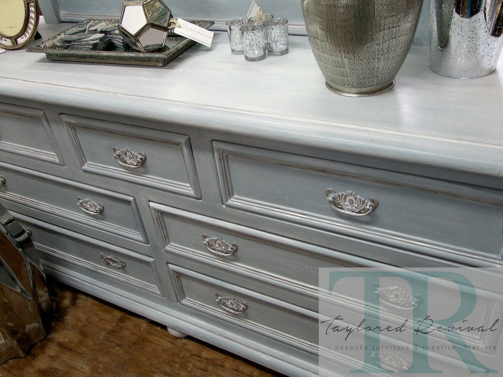 Not For Sale - Commissioned Bedroom suite in French Linen Louis Blue blend