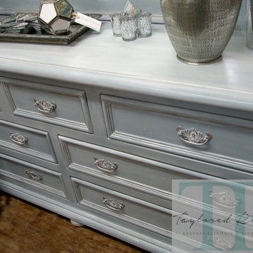 Not For Sale - Commissioned Bedroom suite in French Linen Louis Blue blend