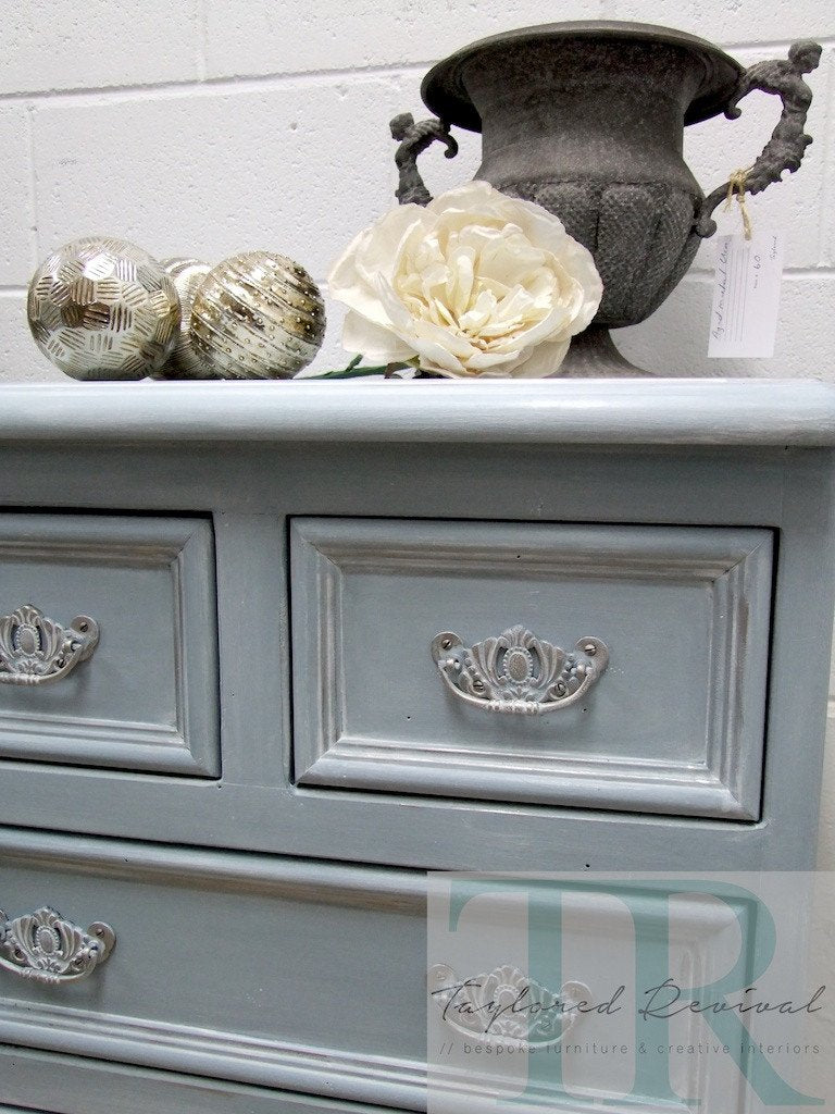 Not For Sale - Commissioned Bedroom suite in French Linen Louis Blue blend
