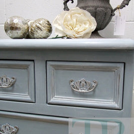 Not For Sale - Commissioned Bedroom suite in French Linen Louis Blue blend