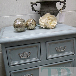 Not For Sale - Commissioned Bedroom suite in French Linen Louis Blue blend