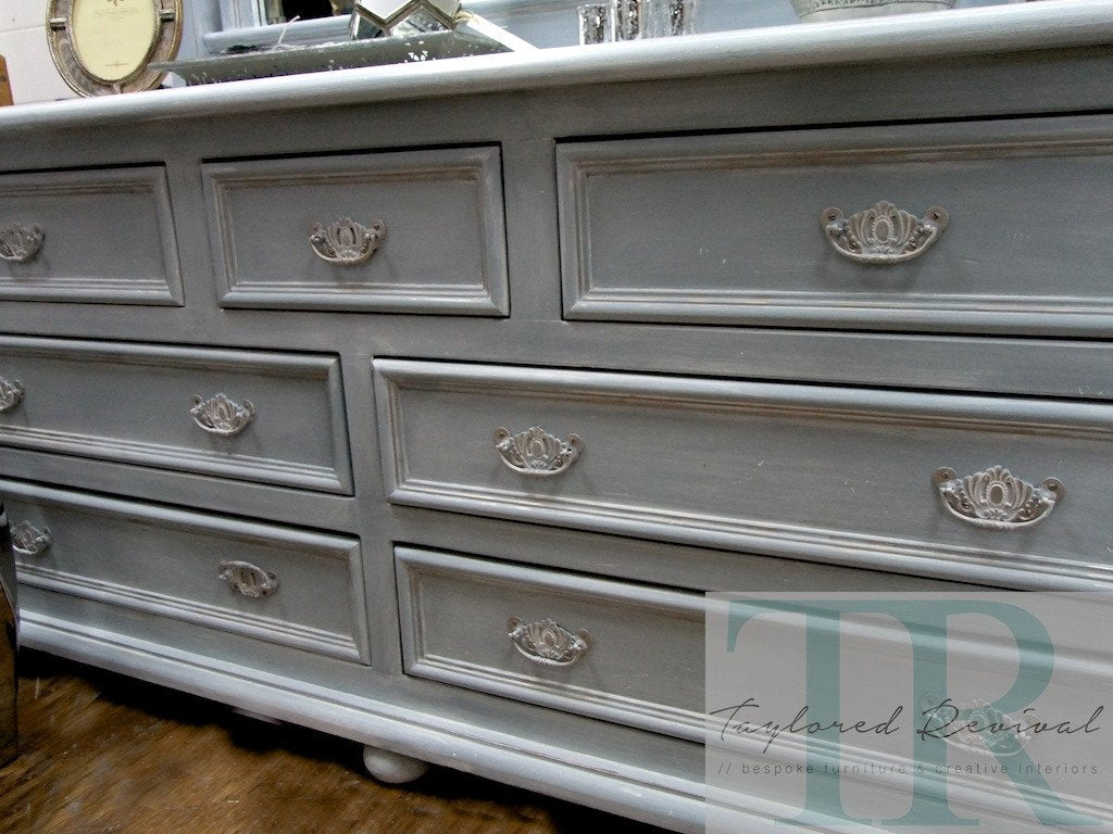 Not For Sale - Commissioned Bedroom suite in French Linen Louis Blue blend