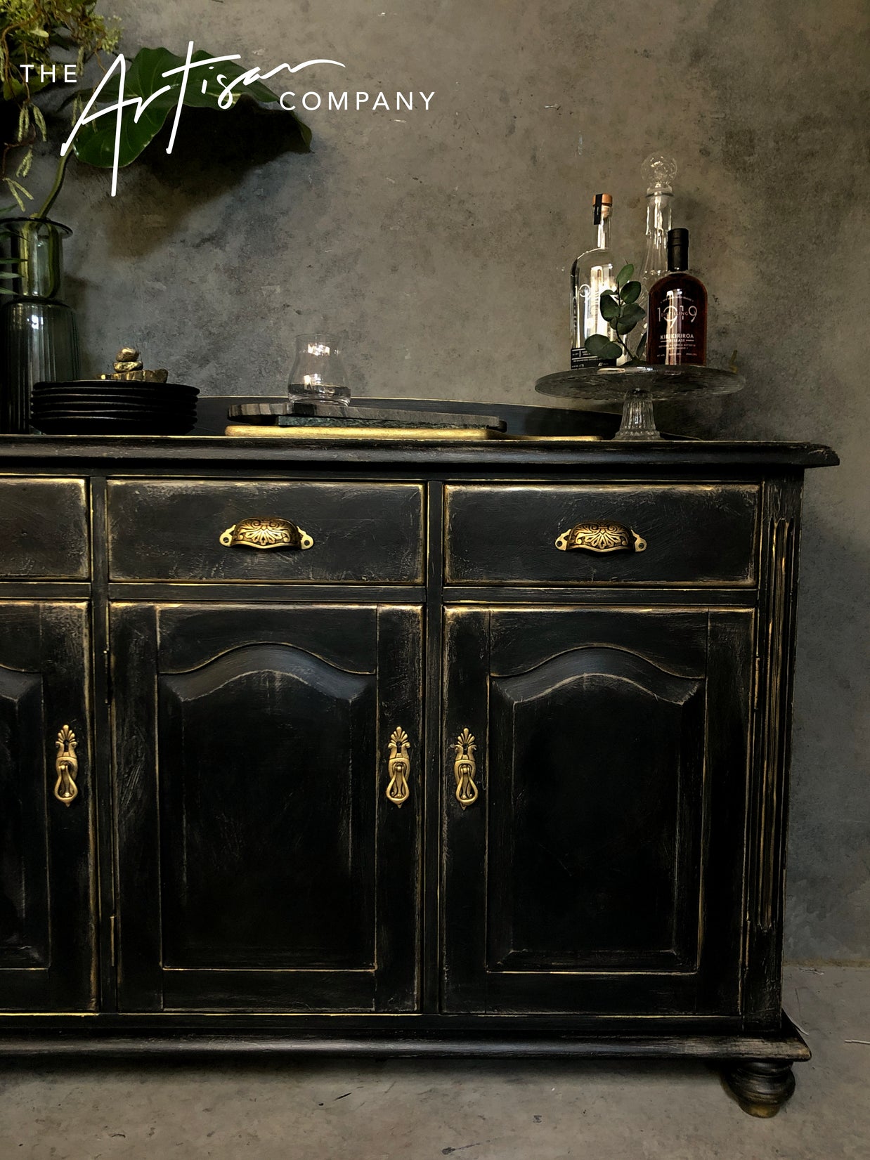 Commissioned Sideboard in Carbon Black and Potters Clay Premium Chalk Paint