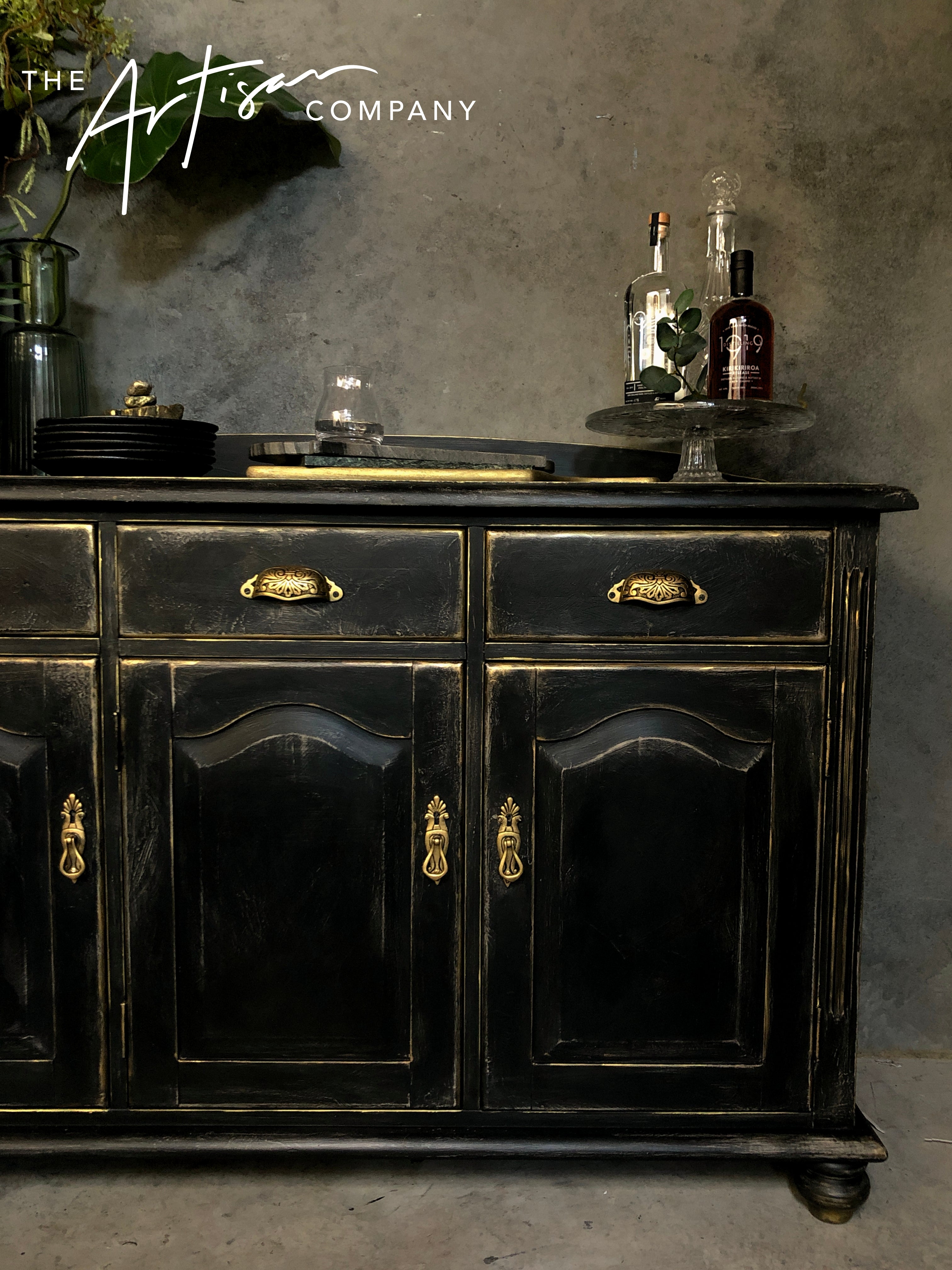Commissioned Sideboard in Carbon Black and Potters Clay Premium Chalk Paint