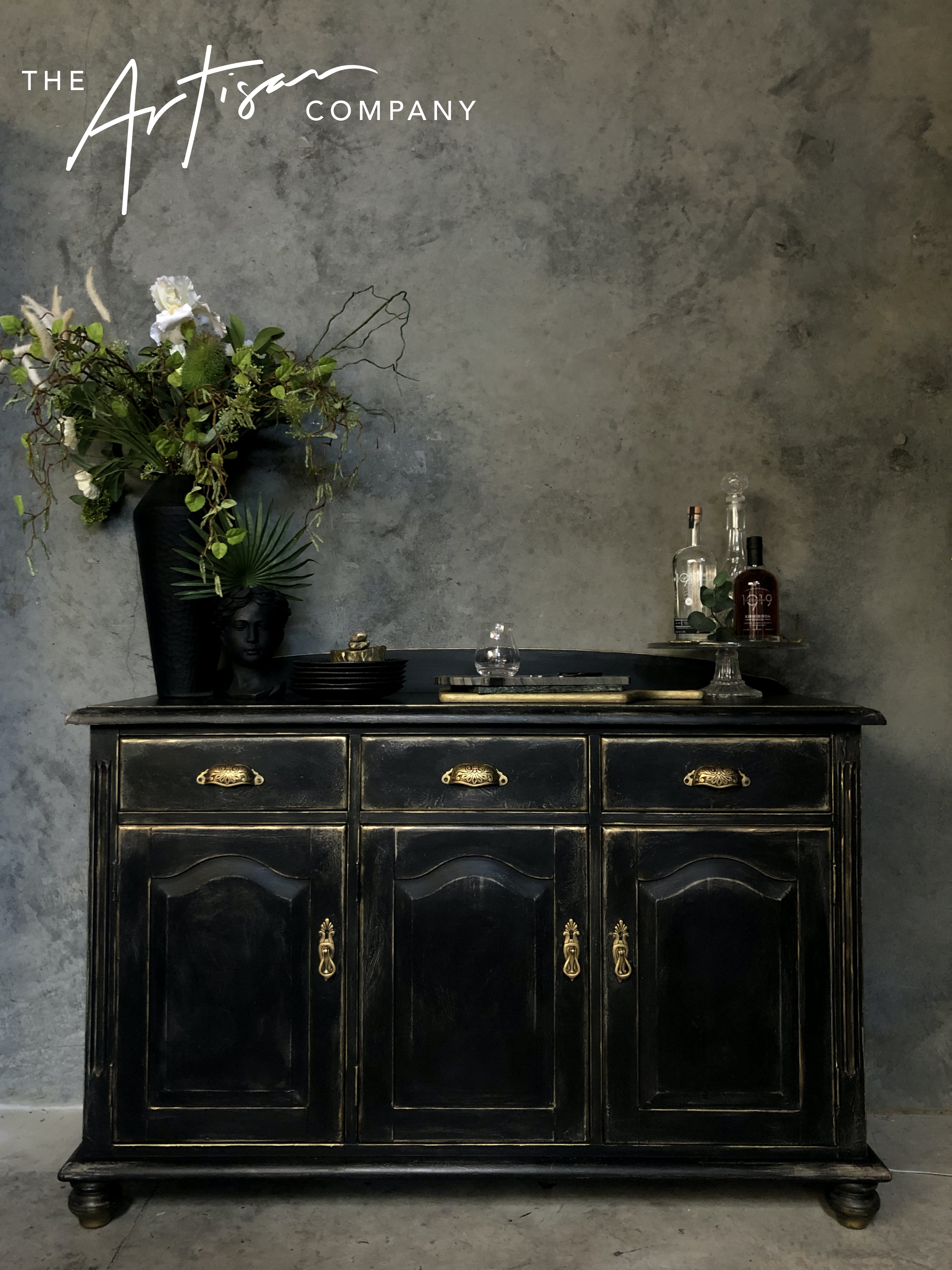 Commissioned Sideboard in Carbon Black and Potters Clay Premium Chalk Paint