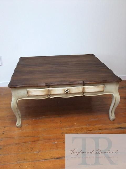 Not For Sale - Claudia: Cottage style coffee table with blue drawer