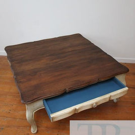 Not For Sale - Claudia: Cottage style coffee table with blue drawer