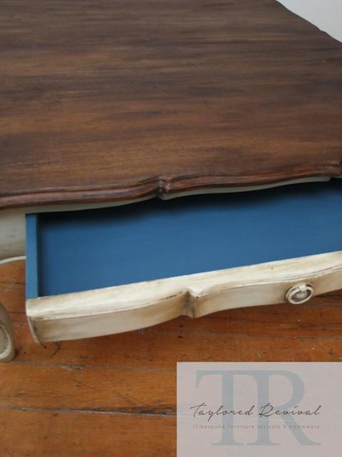 Not For Sale - Claudia: Cottage style coffee table with blue drawer