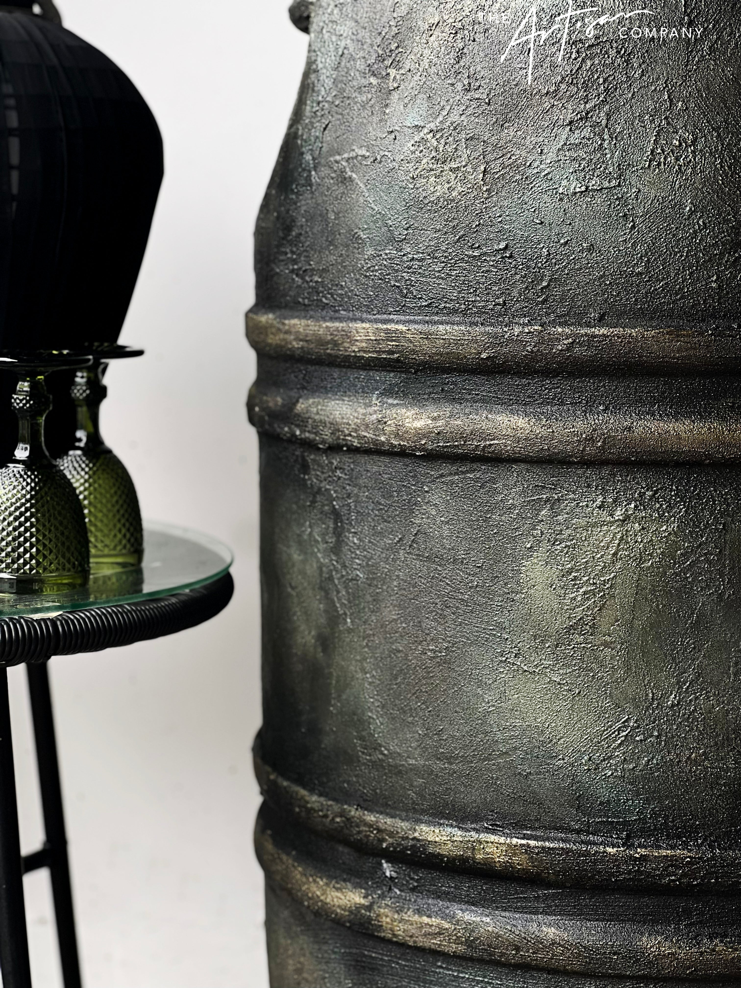Not For Sale - Plastic Olive Barrel Turned Into A Decorative Stone Outdoor Pot Tutorial