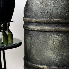 Not For Sale - Plastic Olive Barrel Turned Into A Decorative Stone Outdoor Pot Tutorial