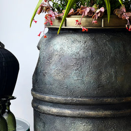 Not For Sale - Plastic Olive Barrel Turned Into A Decorative Stone Outdoor Pot Tutorial