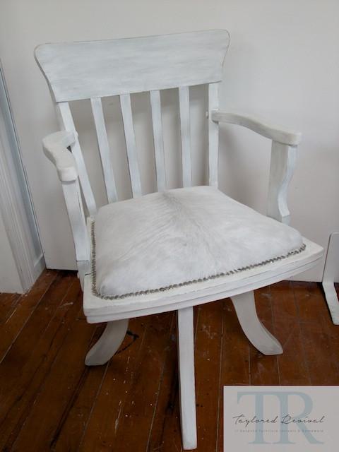 Commissioned coastal inspired swivel captains chair