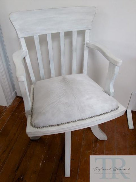 Commissioned coastal inspired swivel captains chair