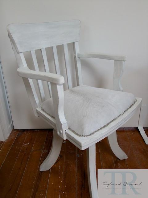 Commissioned coastal inspired swivel captains chair