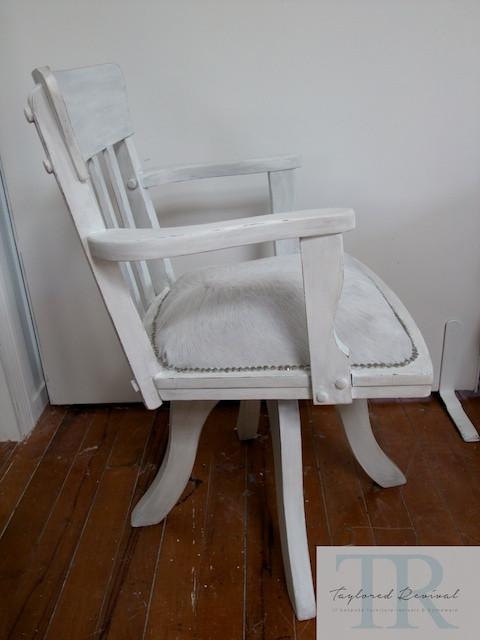 Commissioned coastal inspired swivel captains chair
