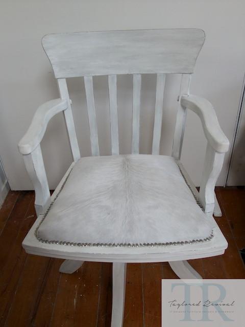 Commissioned coastal inspired swivel captains chair