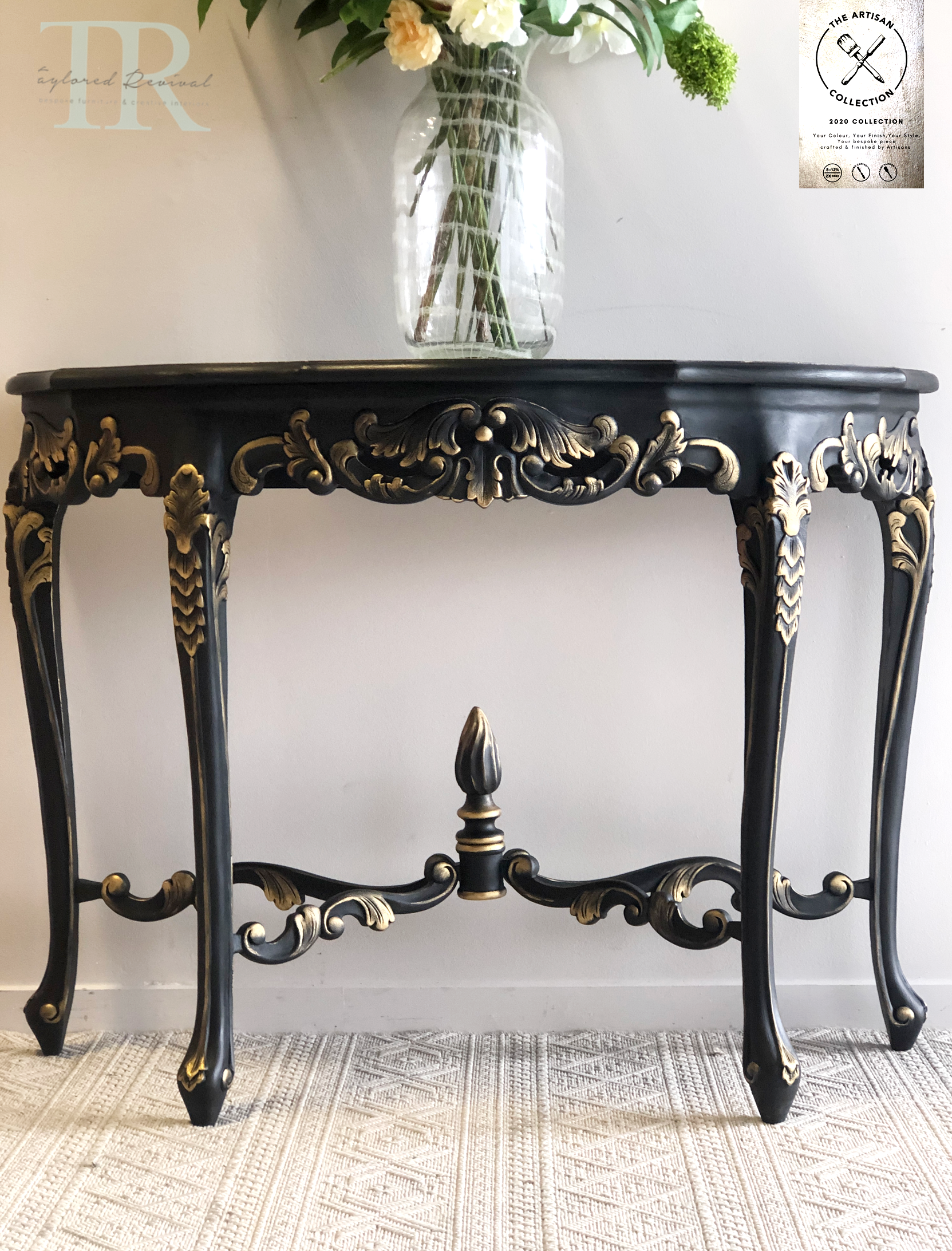 Not For Sale - Commissioned hall table in Victorian Black and Gold