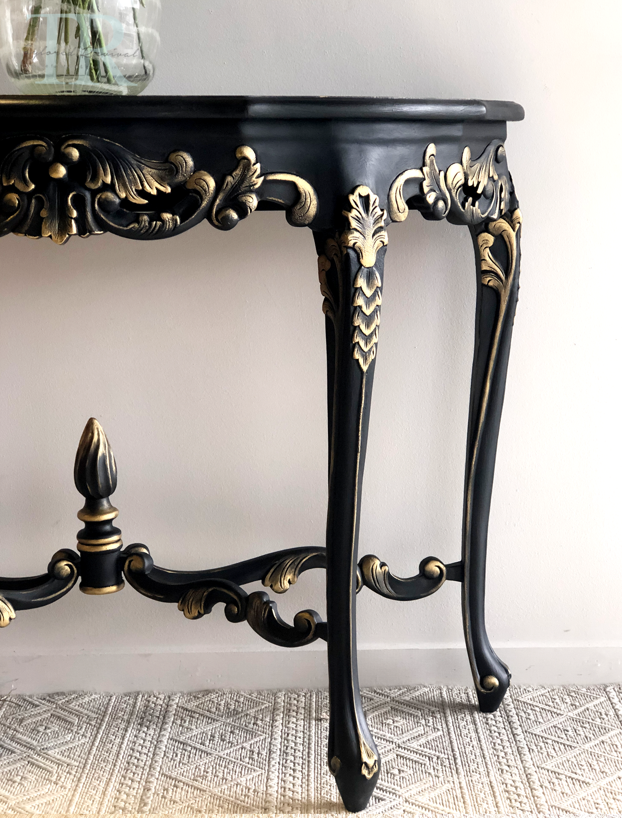 Not For Sale - Commissioned hall table in Victorian Black and Gold