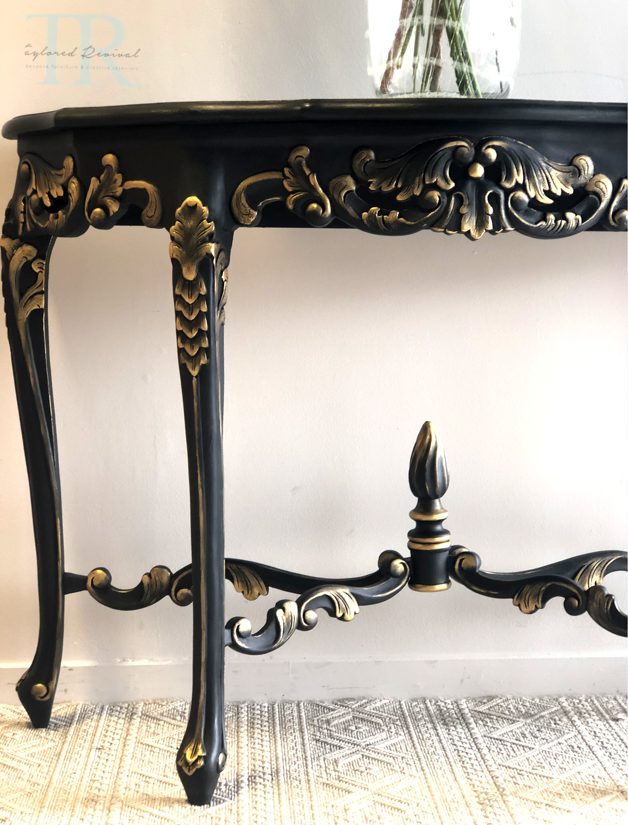 Not For Sale - Commissioned hall table in Victorian Black and Gold
