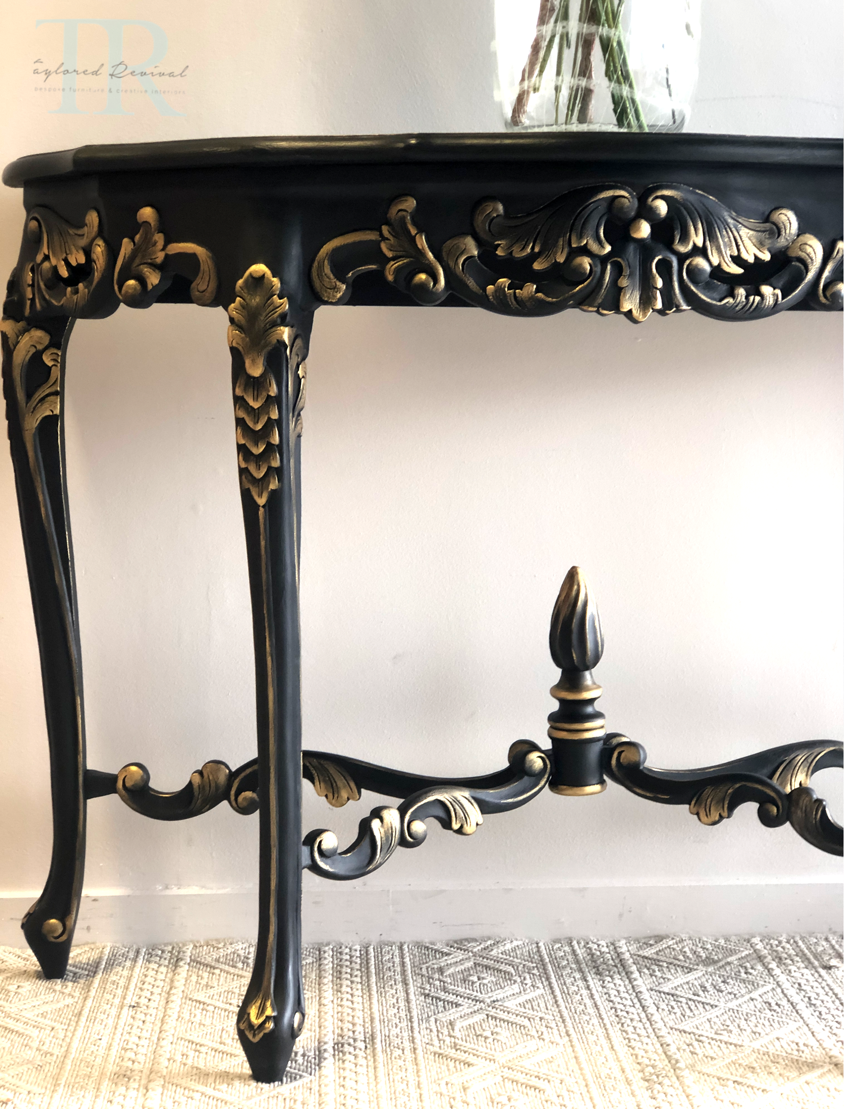Not For Sale - Commissioned hall table in Victorian Black and Gold