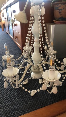 Plastic to Fantastic: Plastic Chandelier to Metallic Beauty by Christine H