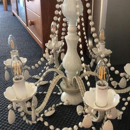Plastic to Fantastic: Plastic Chandelier to Metallic Beauty by Christine H