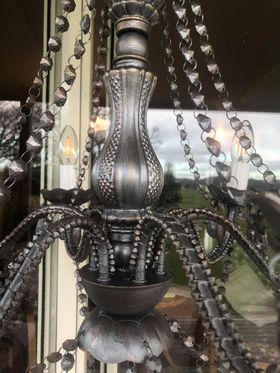 Plastic to Fantastic: Plastic Chandelier to Metallic Beauty by Christine H